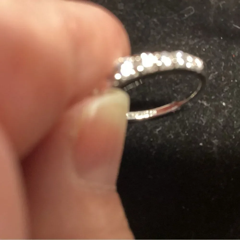 Elegant Sterling Silver Ring with Diamond Simulant Bella Luce